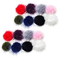 freneci 16pcs Mini Pompones De Piel Llavero Bolsa Colgante De Bulbo De Pelo para Mujeres Encantador Esponjoso